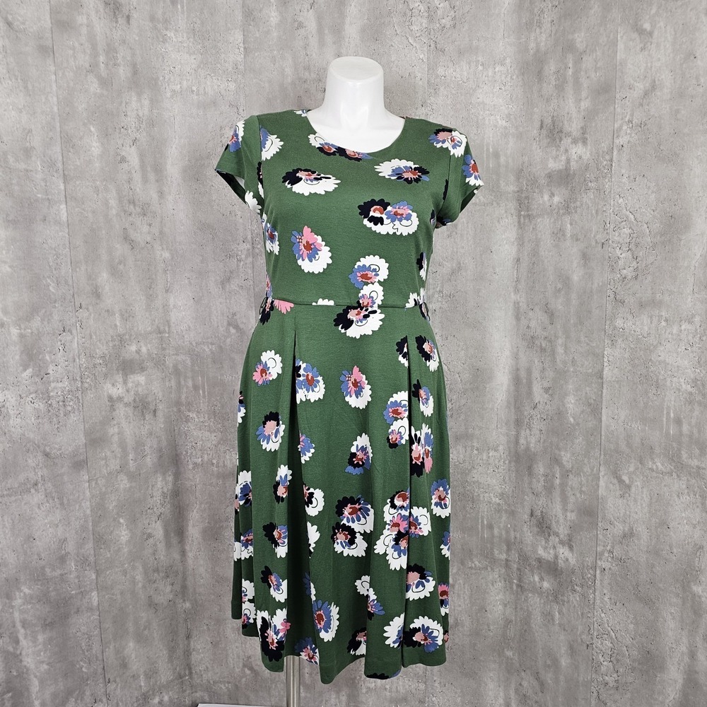 Boden Womens US10R Aide‎ Ponte Knit Green Floral Casual Day Work Dress